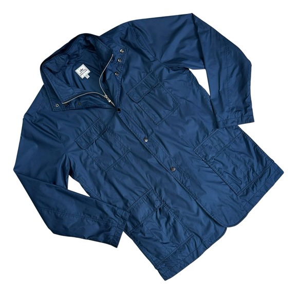 Peter Millar Lightweight Field Jacket Zip Snap Men Medium Blue Golf Pickleball